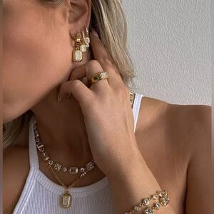 🌟SALE🌟18k Gold Plated Faceted Cubic Zirconia Ring